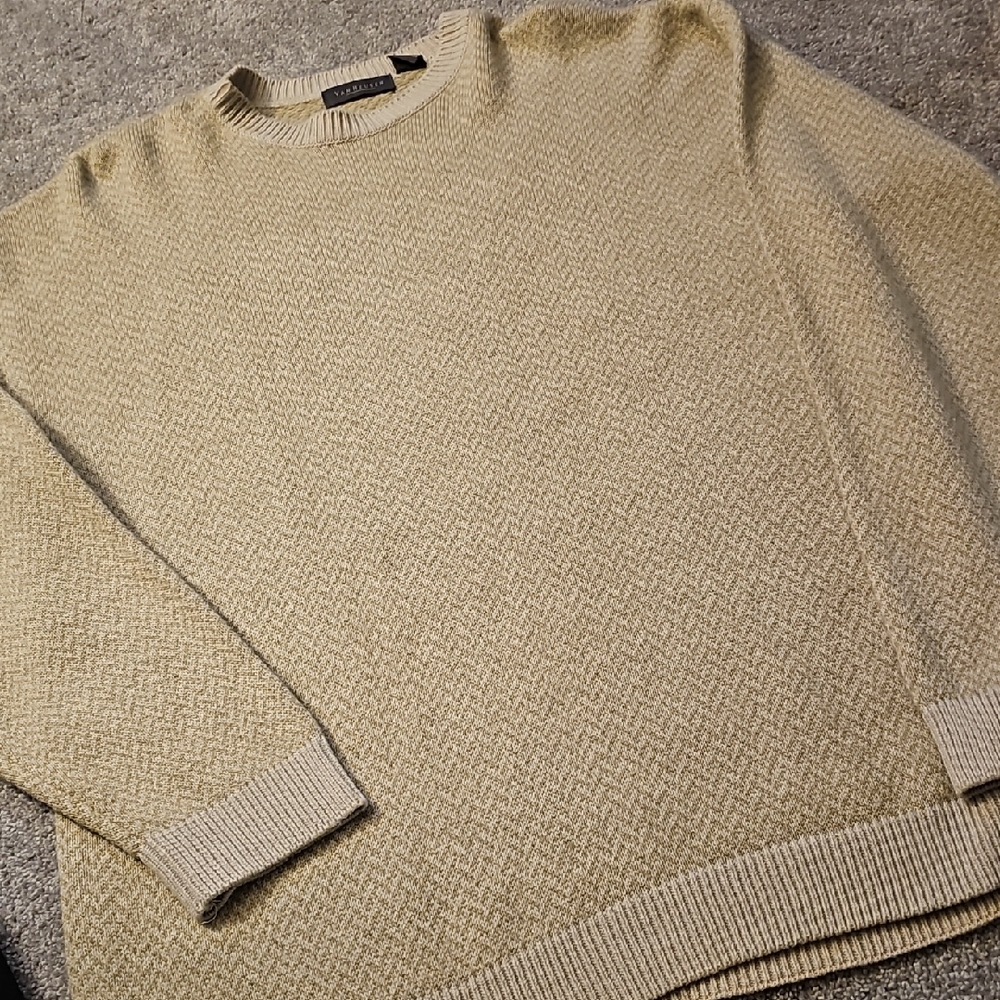 H5🔹️Van Heusen Men's Crewneck Sweater - Light Tan